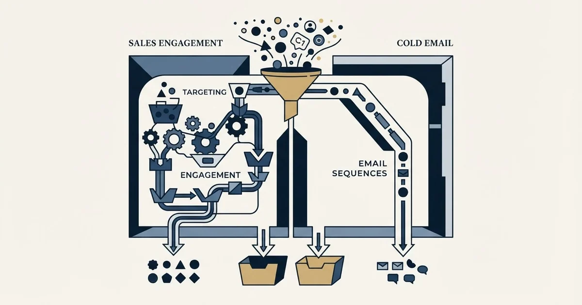 Editorial illustration for Apollo.io vs Emailchaser