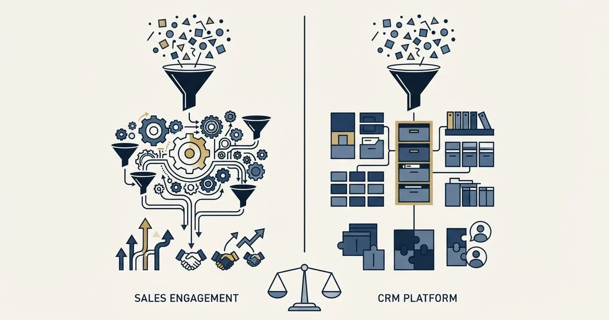 Editorial illustration for Apollo.io vs Keap