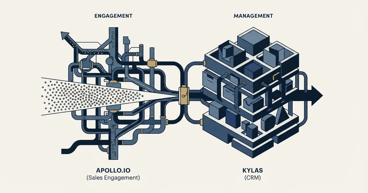 Editorial illustration for Apollo.io vs Kylas