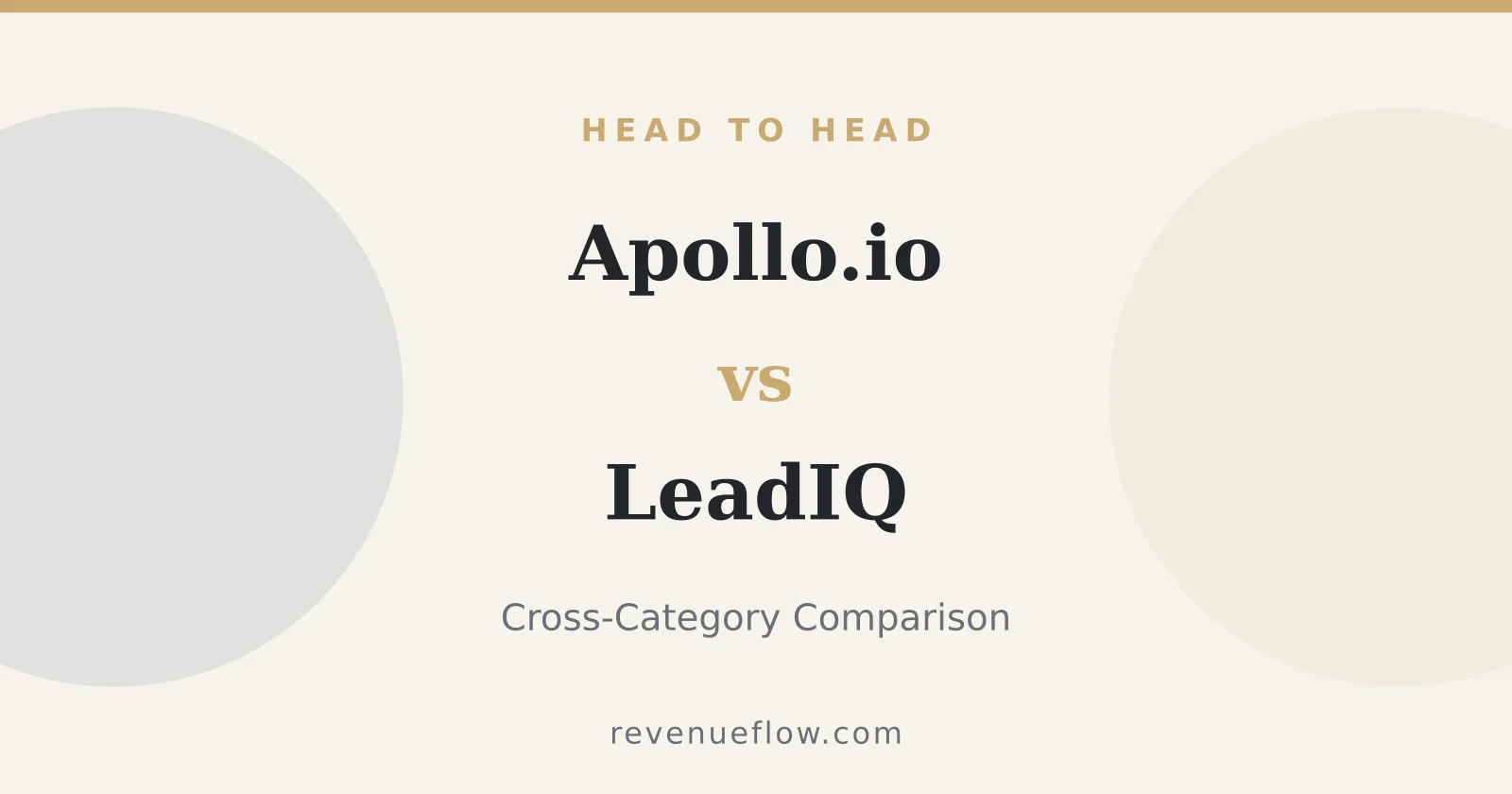Branded cover: Apollo.io vs LeadIQ: Cross-Category Comparison