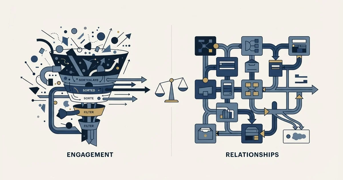 Editorial illustration for Apollo.io vs Less Annoying CRM