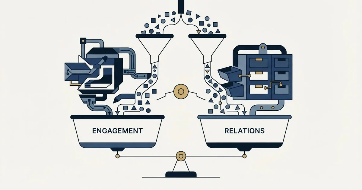 Editorial illustration for Apollo.io vs Nutshell