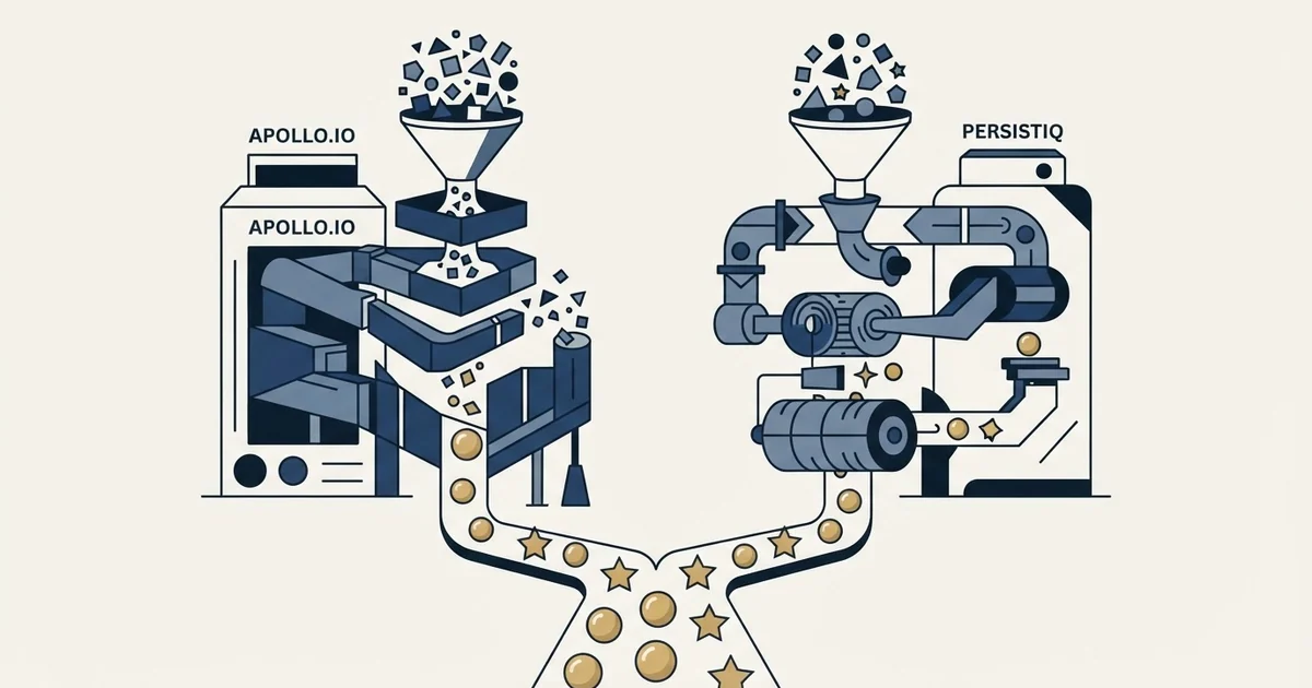Editorial illustration for Apollo.io vs PersistIQ