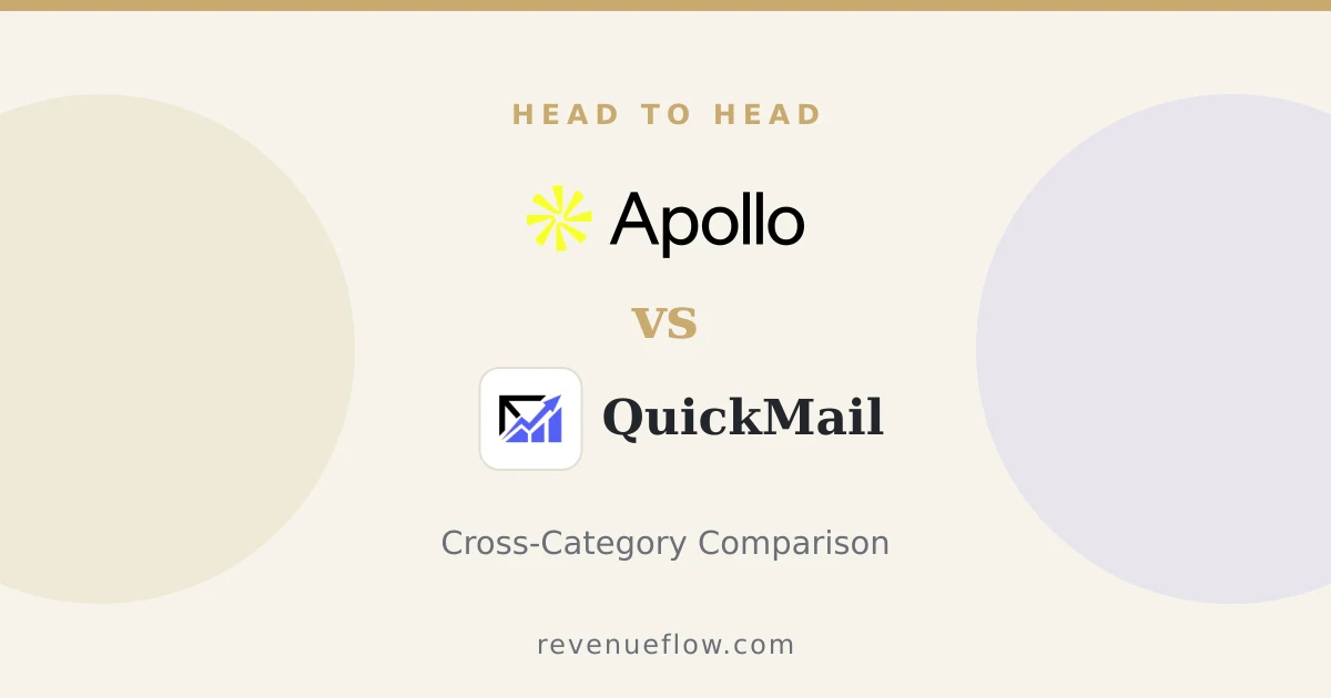 Branded cover: Apollo.io vs QuickMail: Cross-Category Comparison