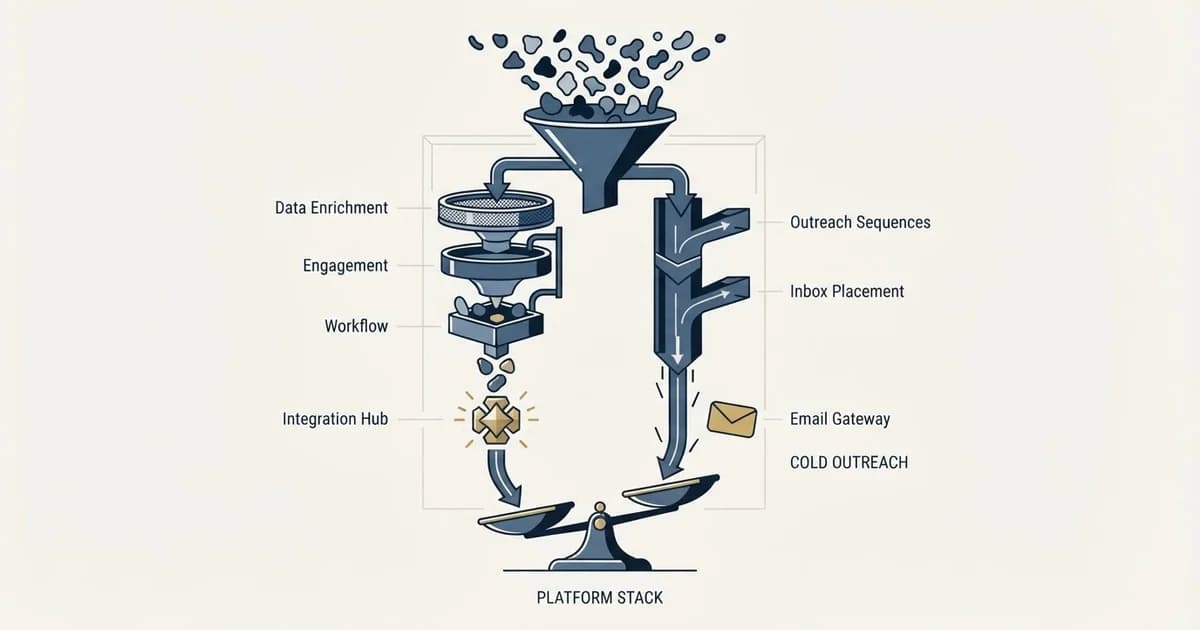 Editorial illustration for Apollo.io vs ReachInbox