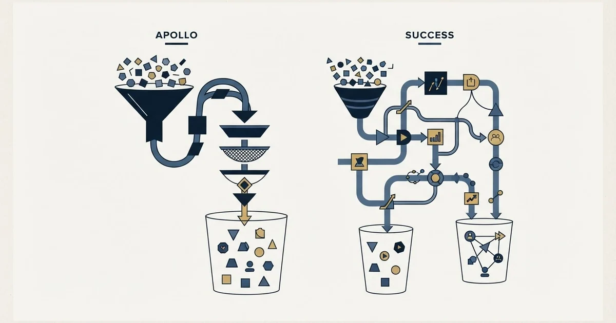 Editorial illustration for Apollo.io vs Success.ai