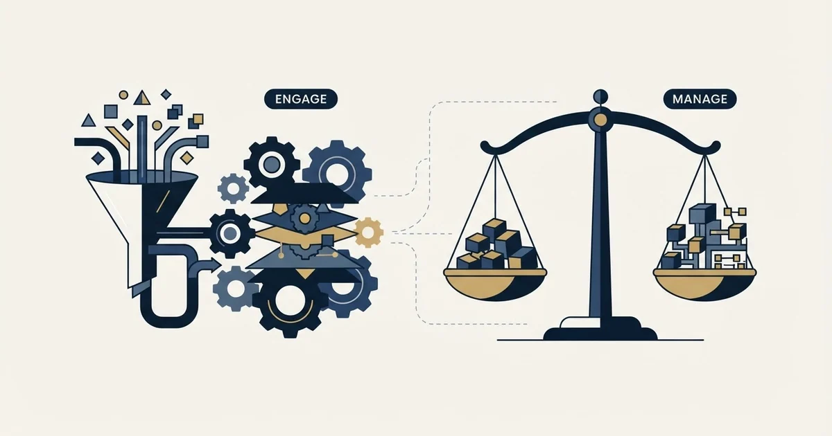 Editorial illustration for Apollo.io vs Teamgate
