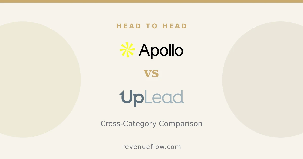 Branded cover: Apollo.io vs UpLead: Cross-Category Comparison