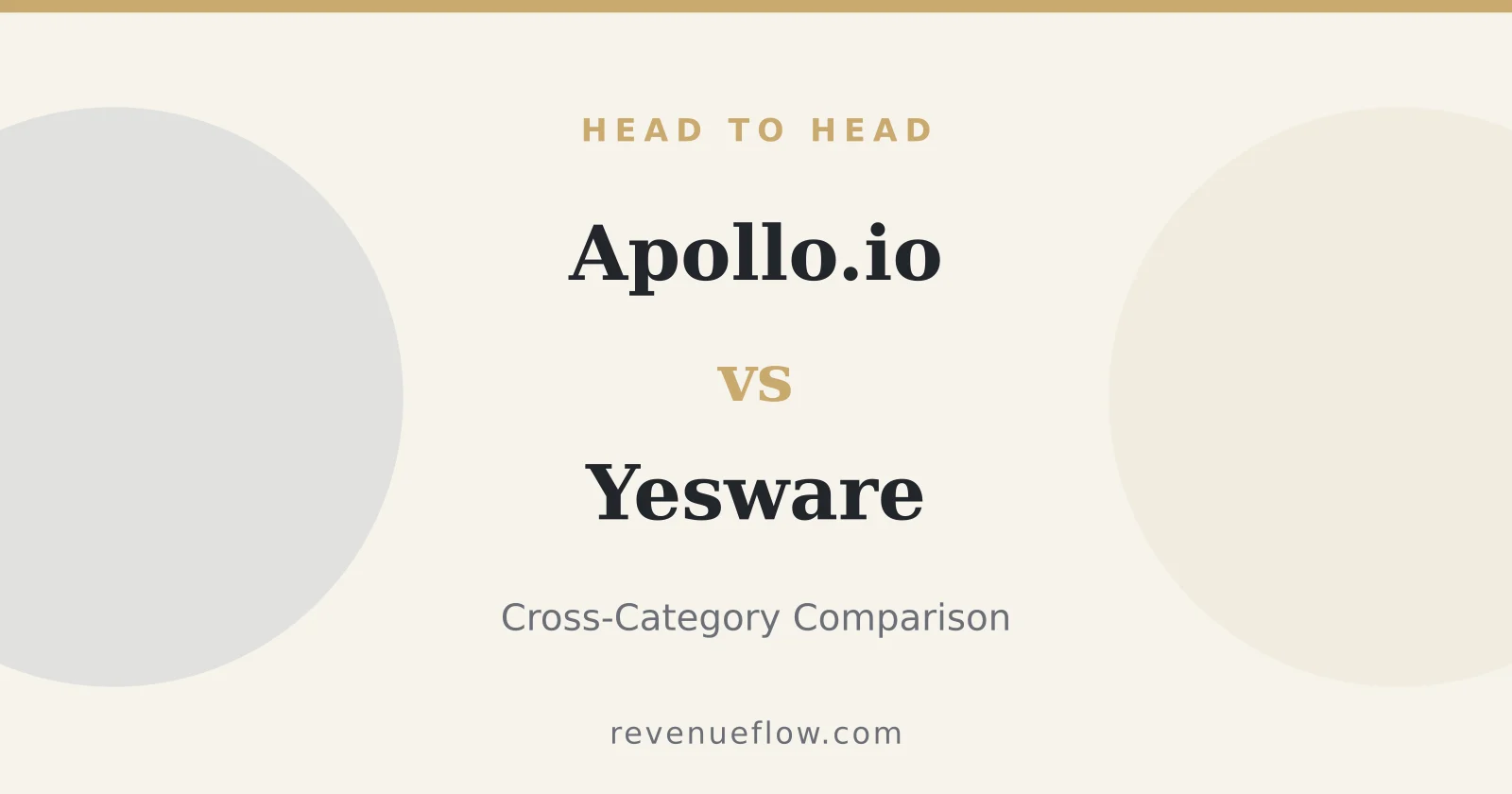 Branded cover: Apollo.io vs Yesware: Cross-Category Comparison