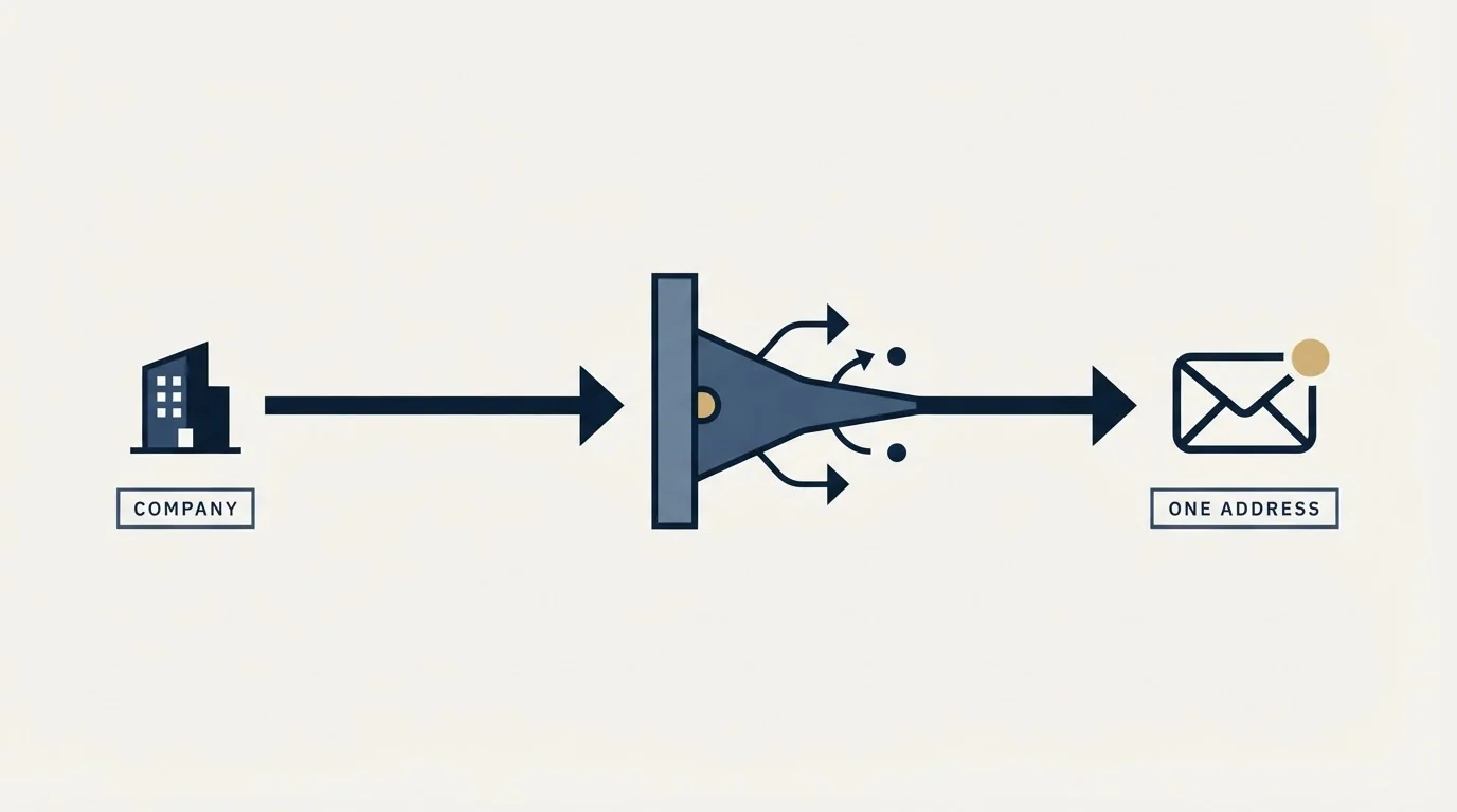 Section illustration: One address per company, not three