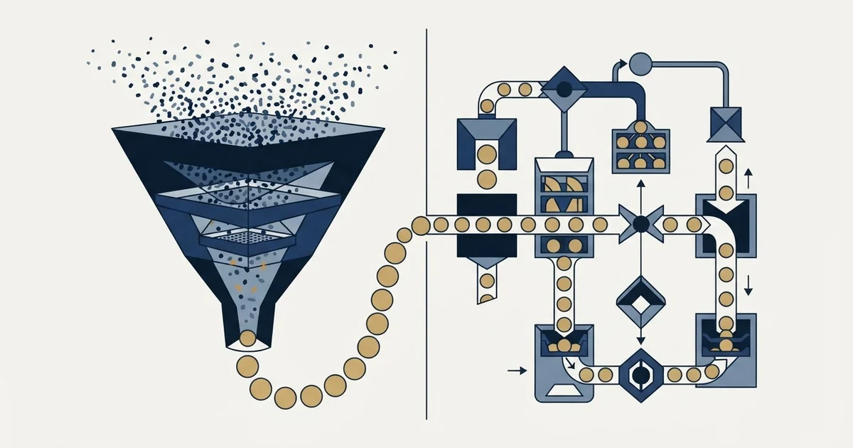 Editorial illustration for Apollo.io vs Attio