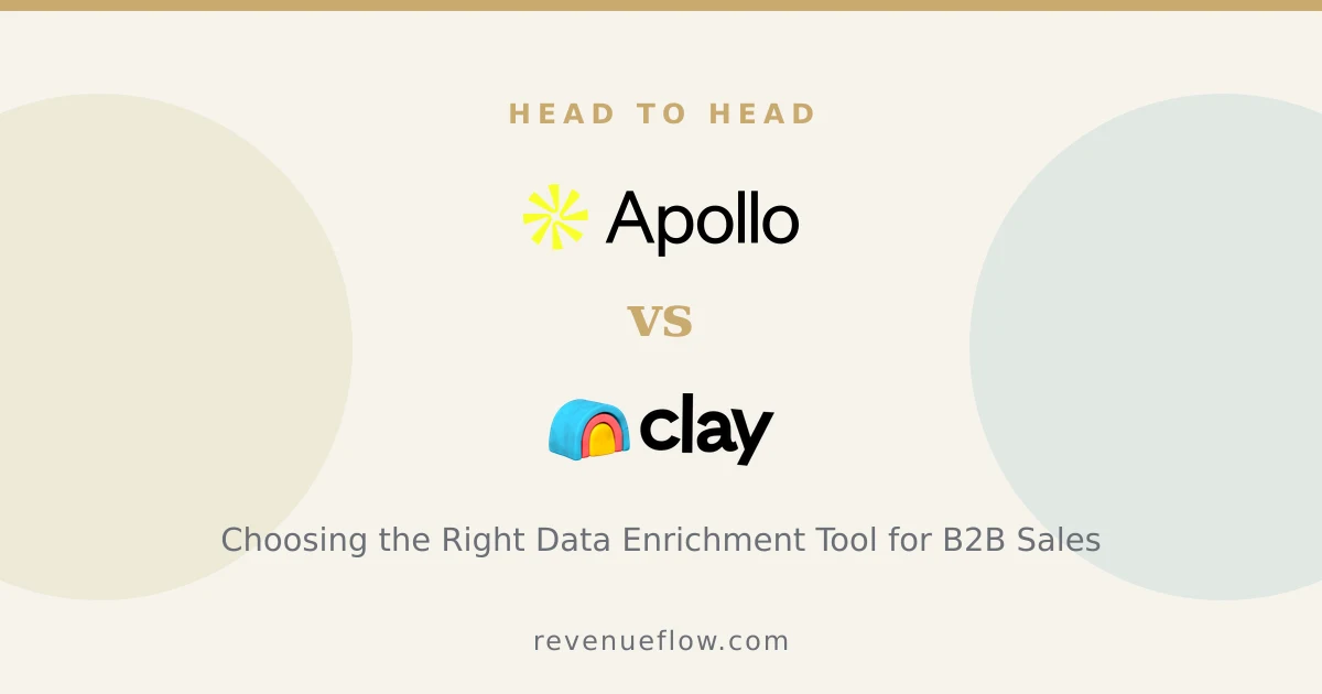 Branded cover: Apollo vs Clay: Choosing the Right Data Enrichment Tool for B2B Sales