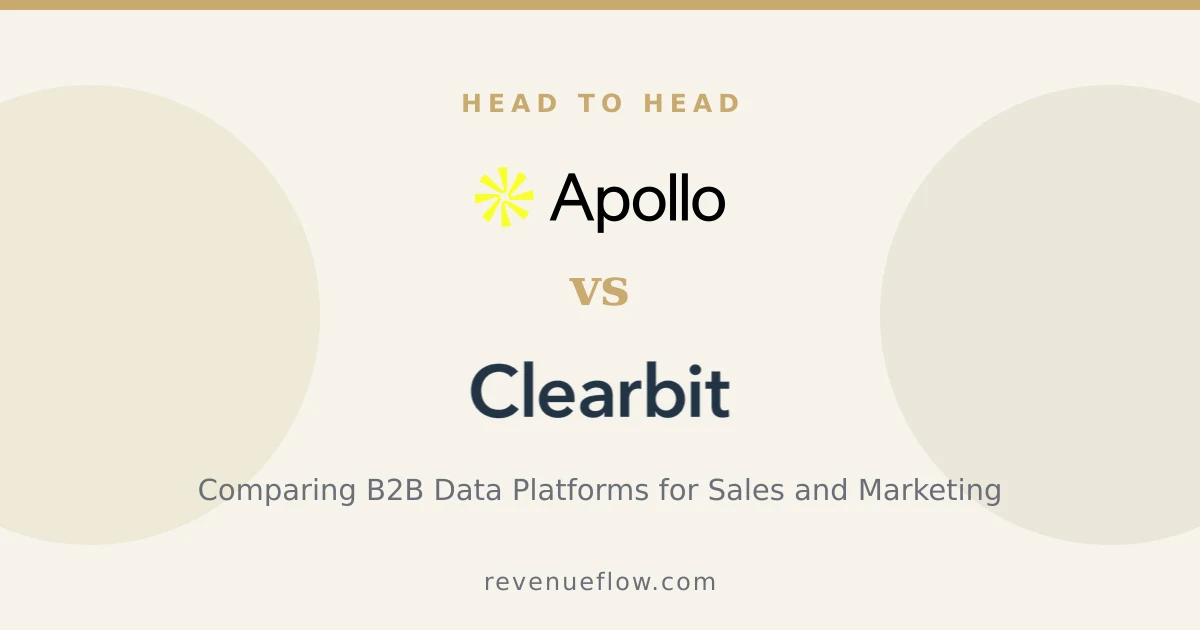 Branded cover: Apollo vs Clearbit: Comparing B2B Data Platforms for Sales and Marketing