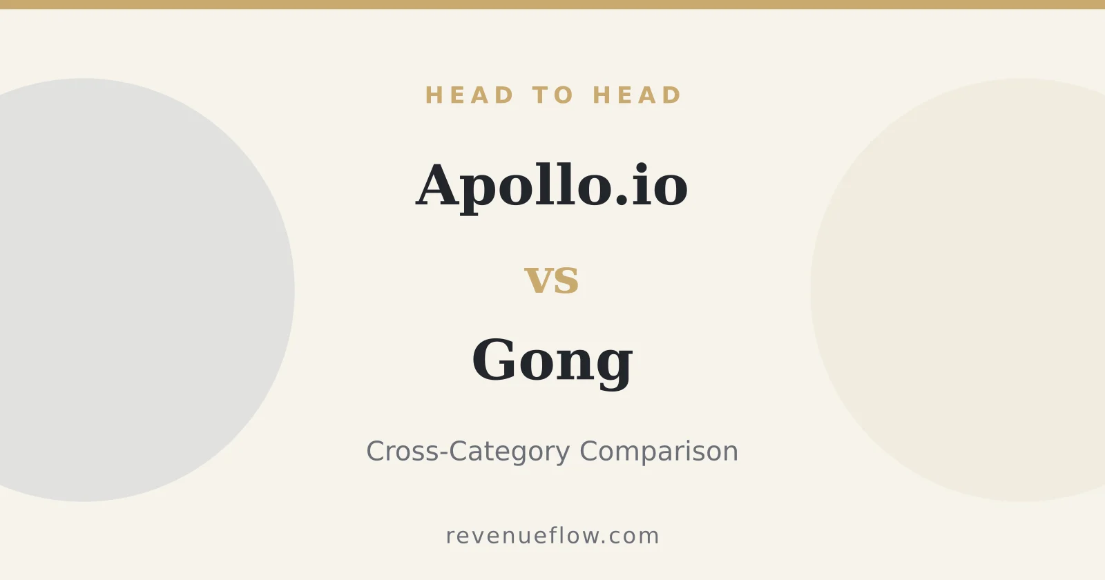 Branded cover: Apollo.io vs Gong: Cross-Category Comparison