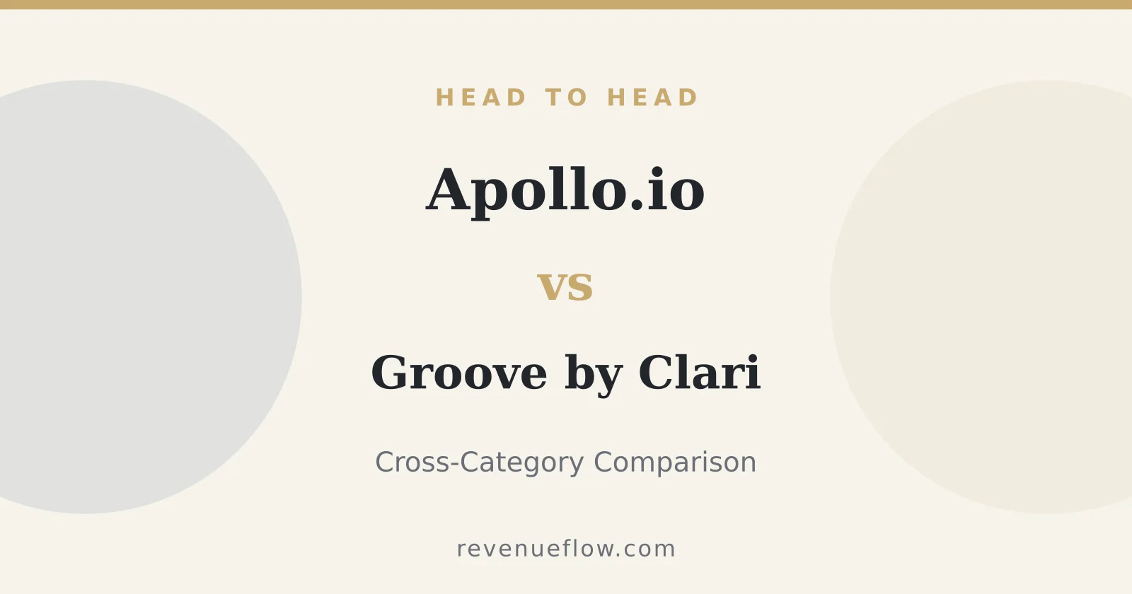 Branded cover: Apollo.io vs Groove by Clari: Cross-Category Comparison