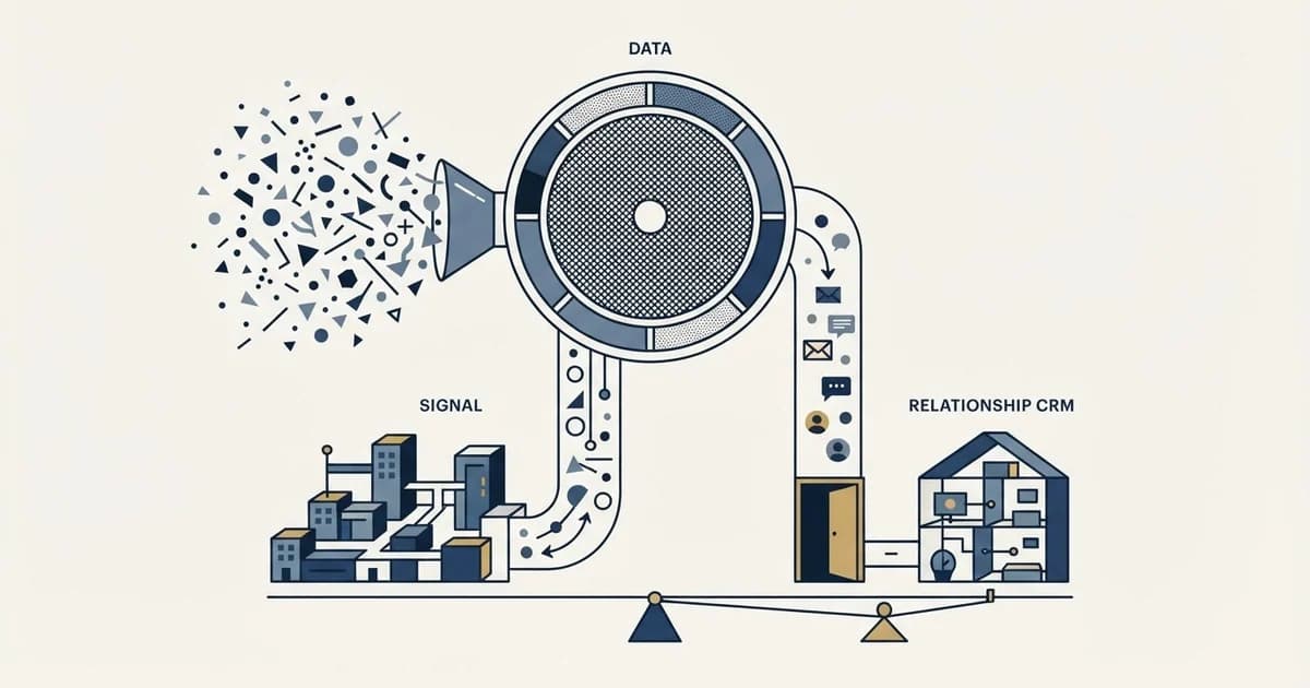 Editorial illustration for Apollo.io vs Less Annoying CRM