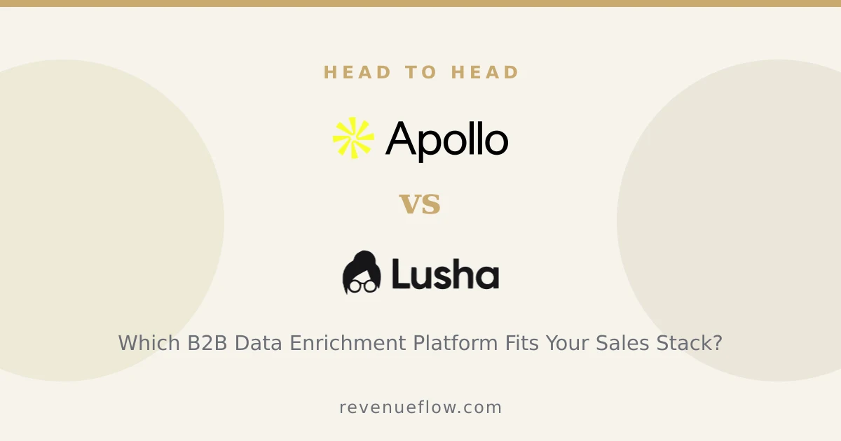 Branded cover: Apollo.io vs Lusha: Which B2B Data Enrichment Platform Fits Your Sales Stack?