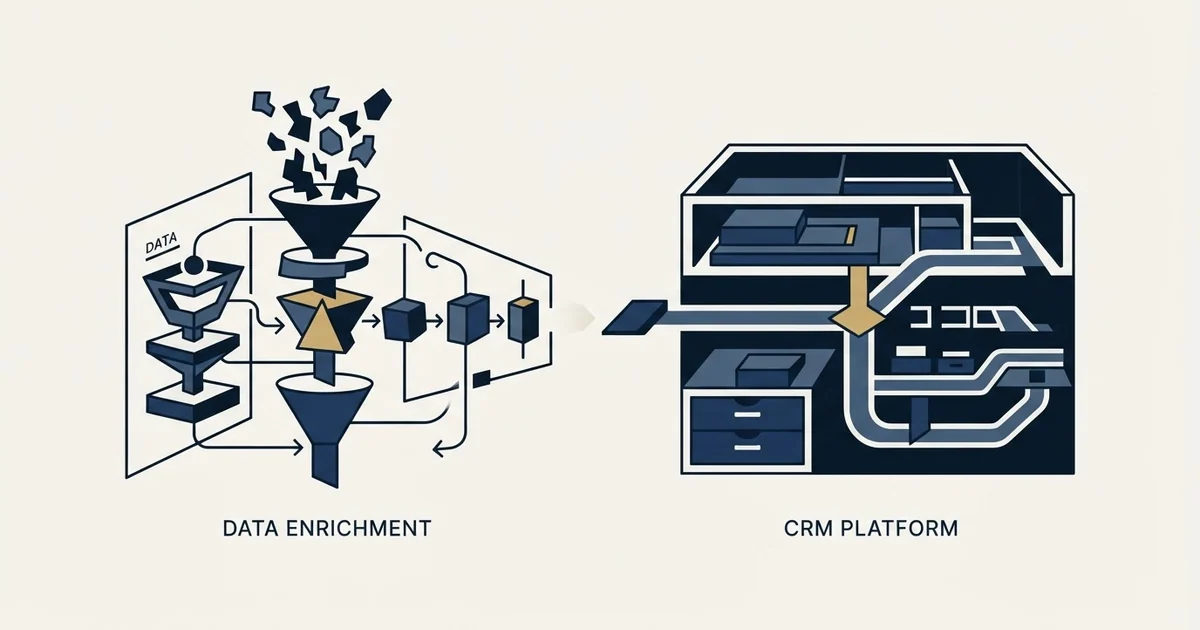 Editorial illustration for Apollo.io vs SugarCRM