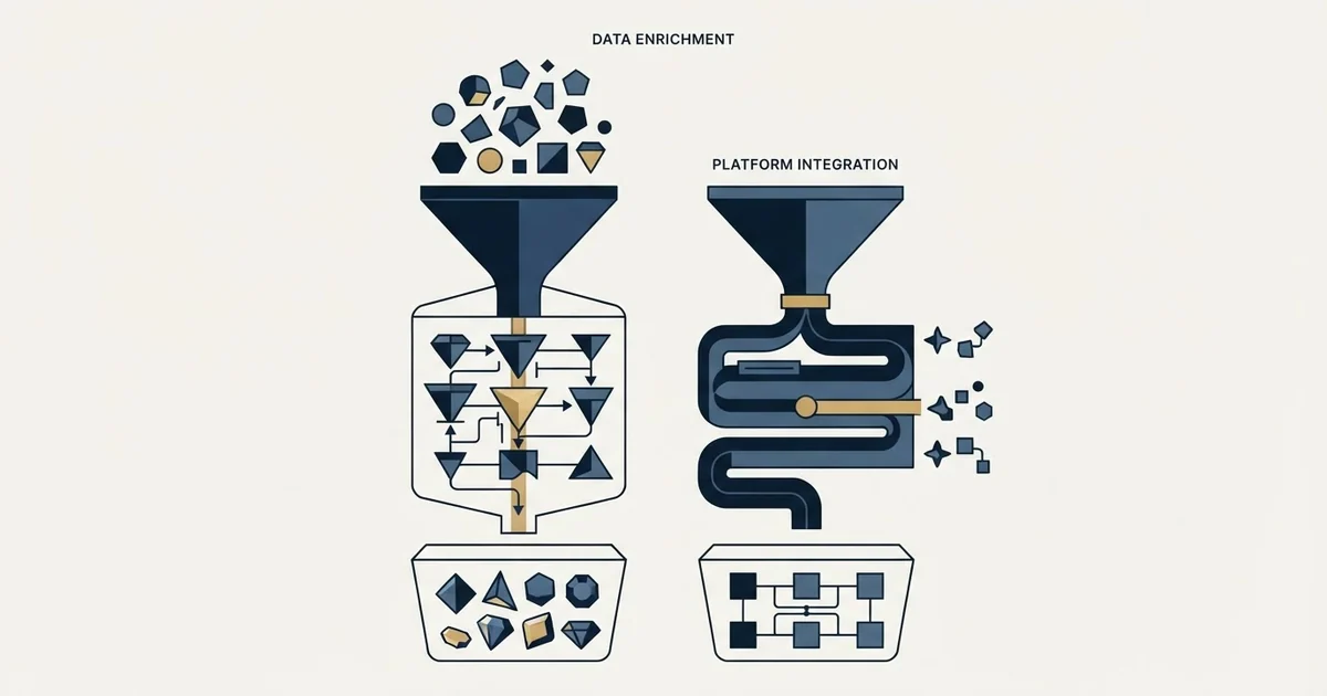 Editorial illustration for Apollo.io vs Surfe