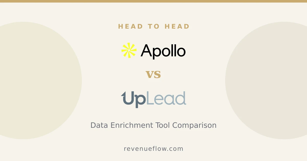 Branded cover: Apollo.io vs UpLead: Data Enrichment Tool Comparison