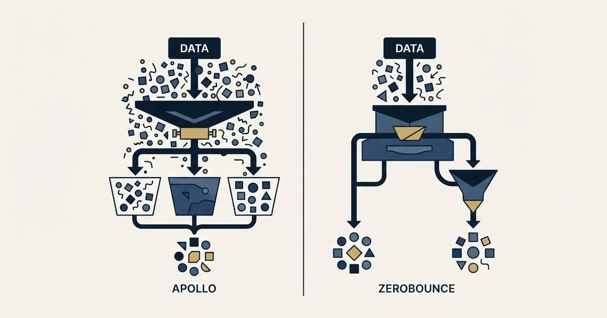 Editorial illustration for Apollo.io vs ZeroBounce