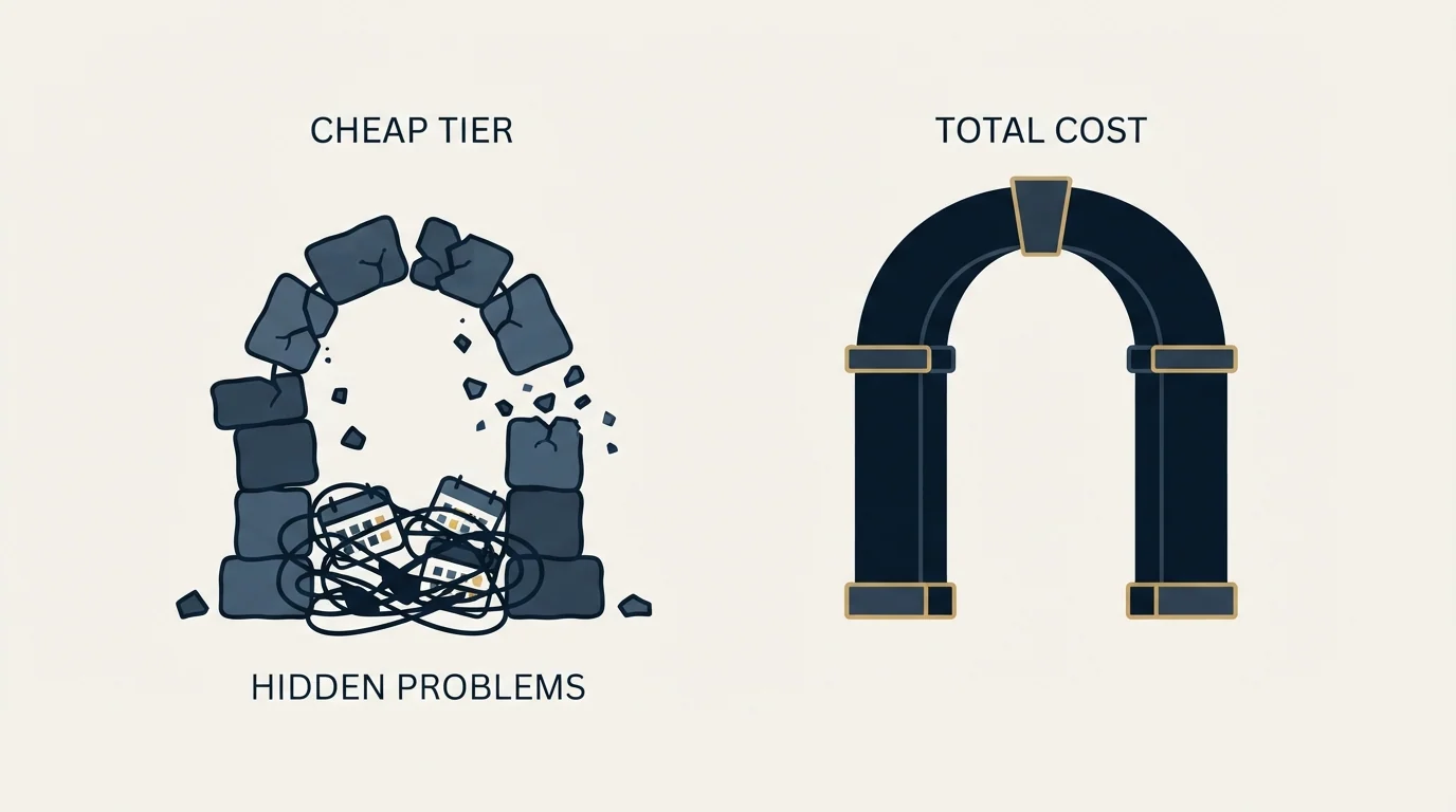 Section illustration: Why the cheap tier often costs more