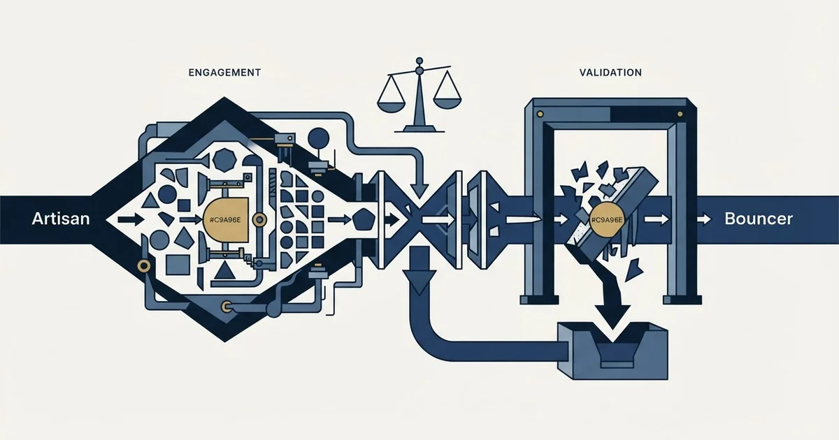 Editorial illustration for Artisan vs Bouncer
