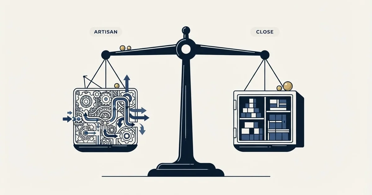 Editorial illustration for Artisan vs Close