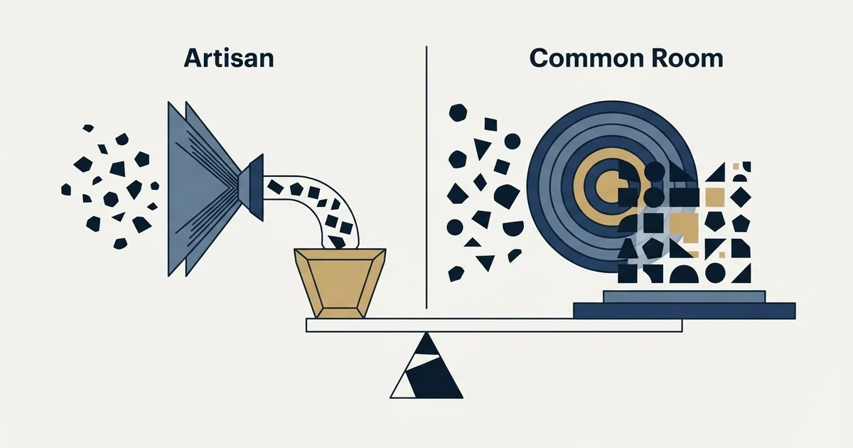Editorial illustration for Artisan vs Common Room