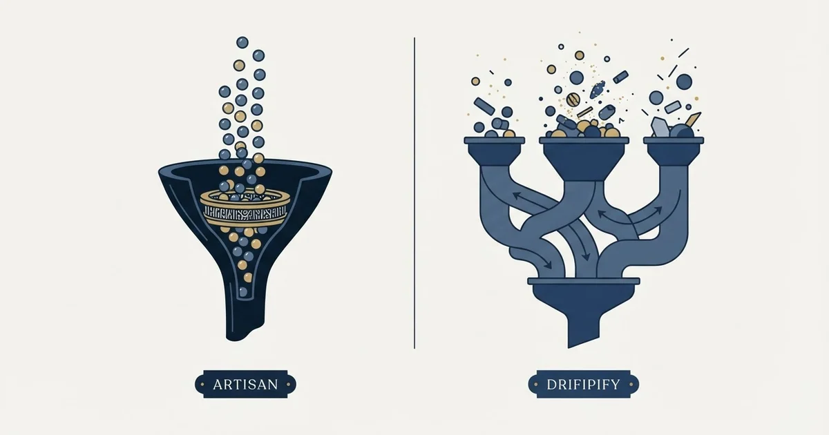 Editorial illustration for Artisan vs Dripify