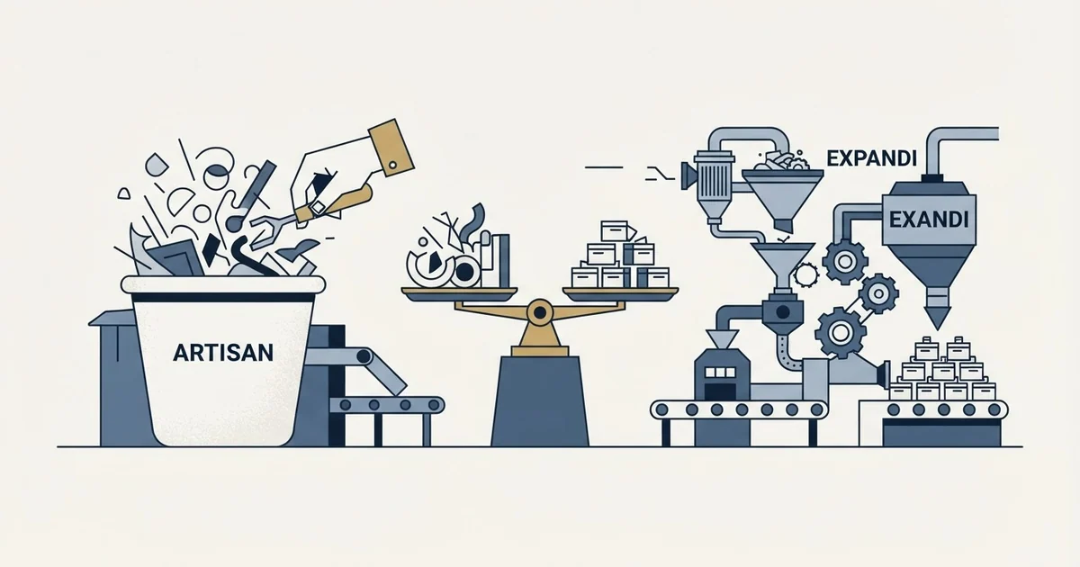Editorial illustration for Artisan vs Expandi