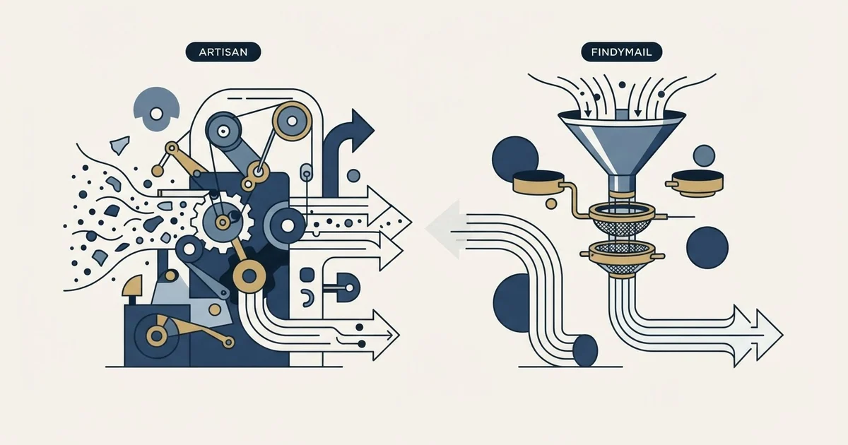 Editorial illustration for Artisan vs Findymail