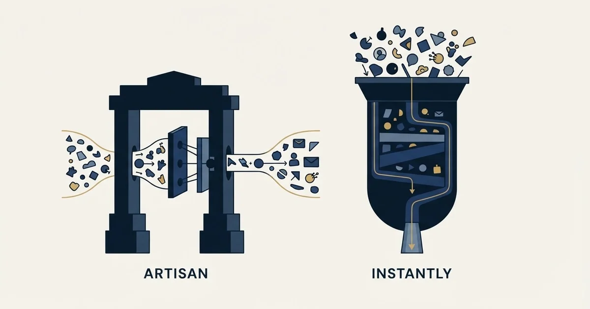 Editorial illustration for Artisan vs Instantly