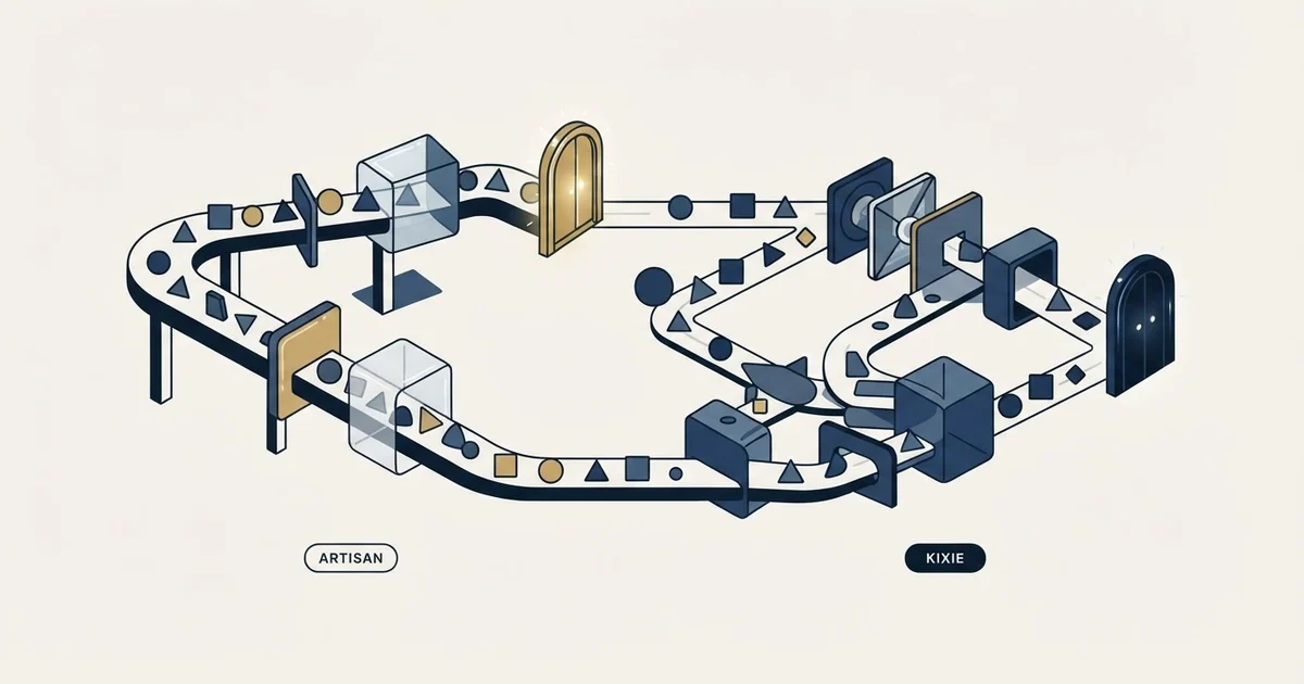 Editorial illustration for Artisan vs Kixie