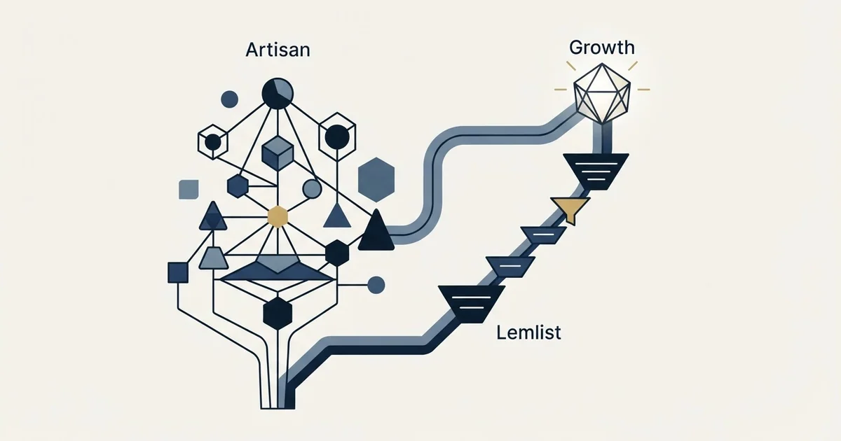 Editorial illustration for Artisan vs Lemlist
