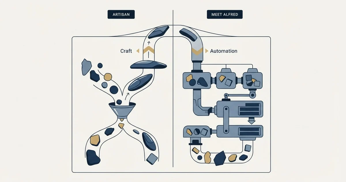 Editorial illustration for Artisan vs Meet Alfred