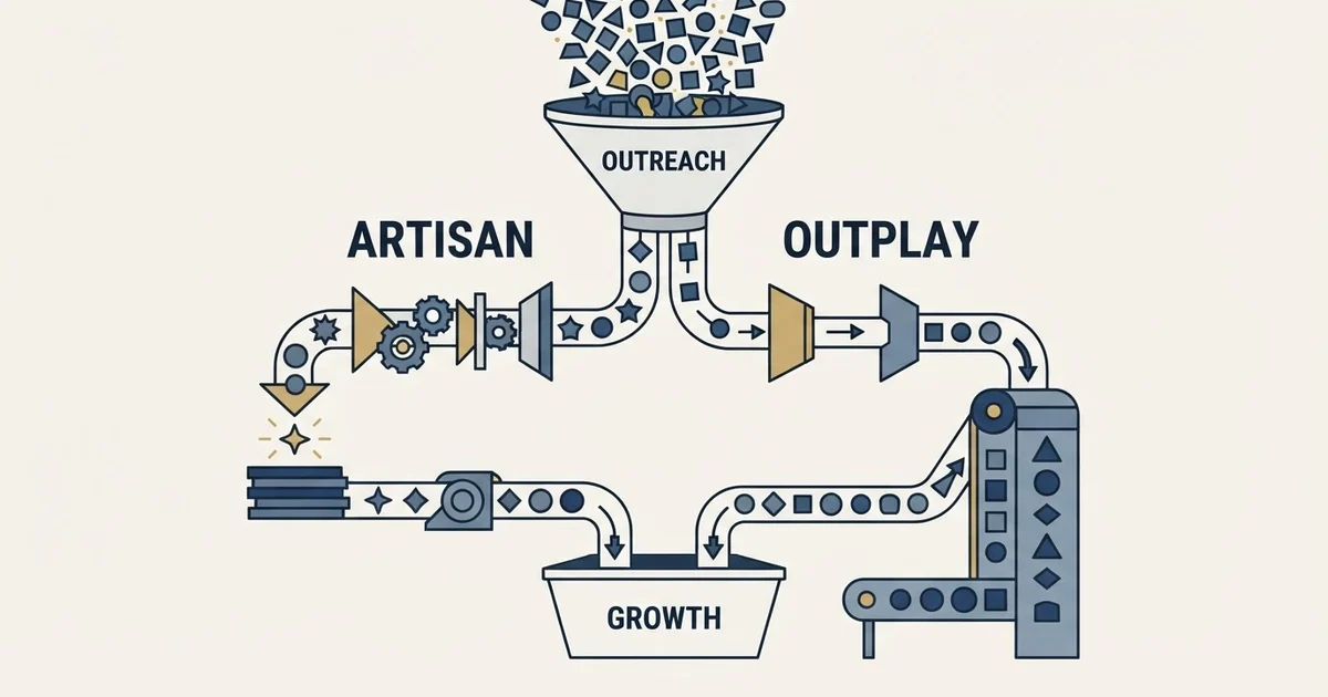 Editorial illustration for Artisan vs Outplay