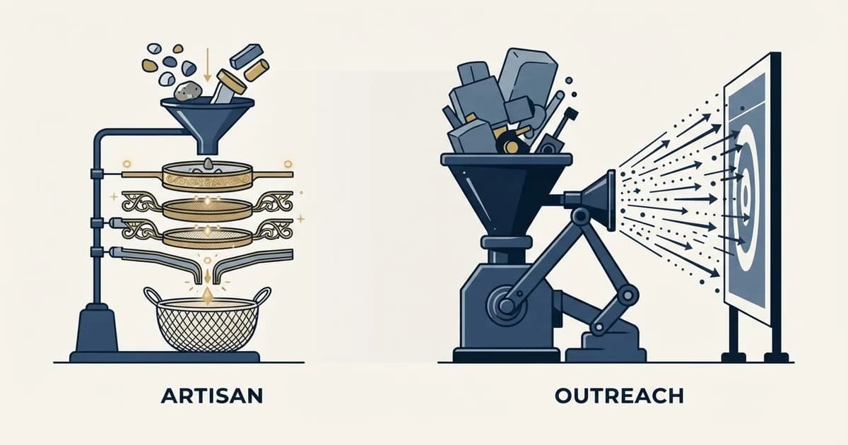 Editorial illustration for Artisan vs Outreach