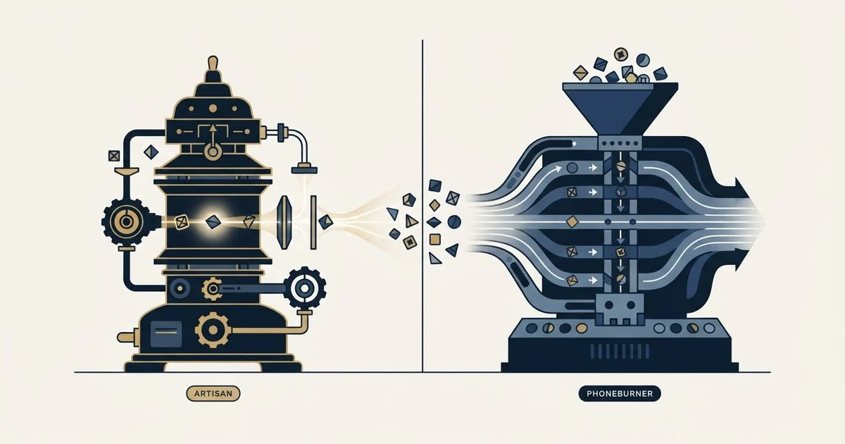 Editorial illustration for Artisan vs PhoneBurner