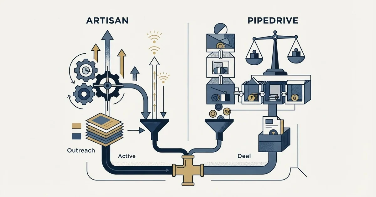 Editorial illustration for Artisan vs Pipedrive