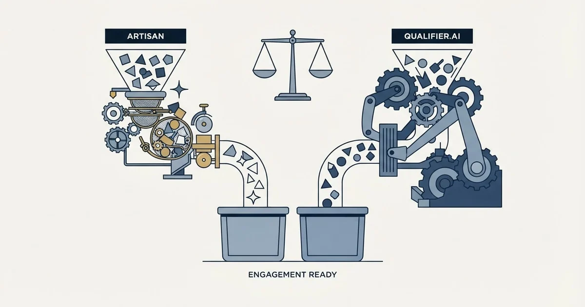 Editorial illustration for Artisan vs Qualifier.ai