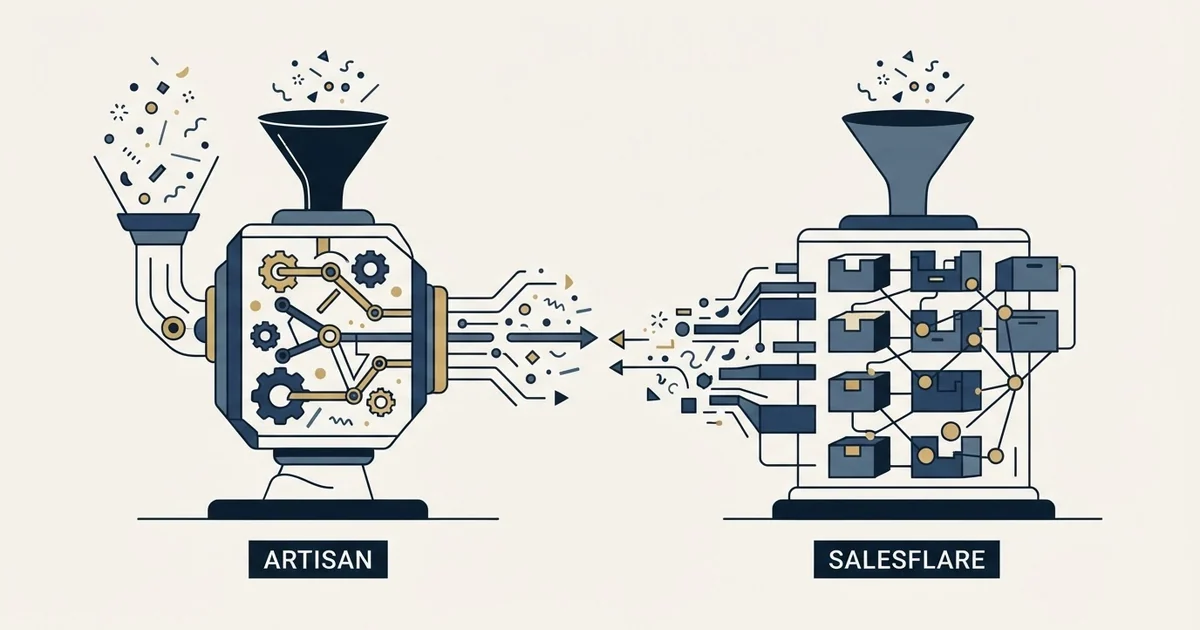 Editorial illustration for Artisan vs Salesflare