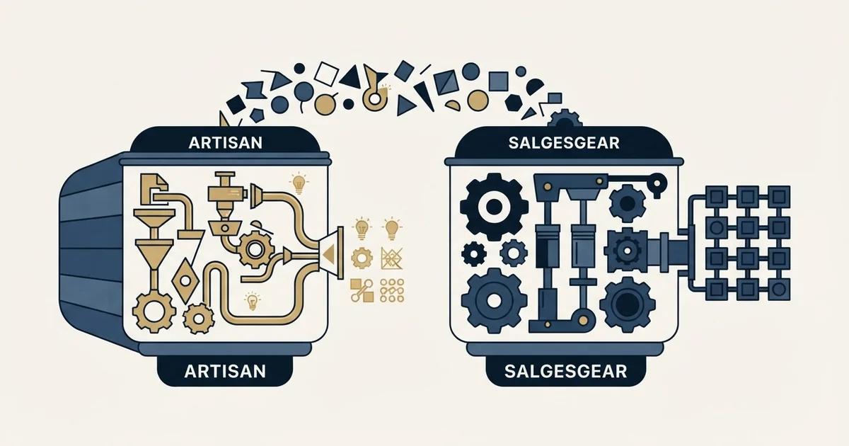 Editorial illustration for Artisan vs Salesgear