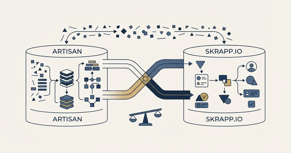 Editorial illustration for Artisan vs Skrapp.io