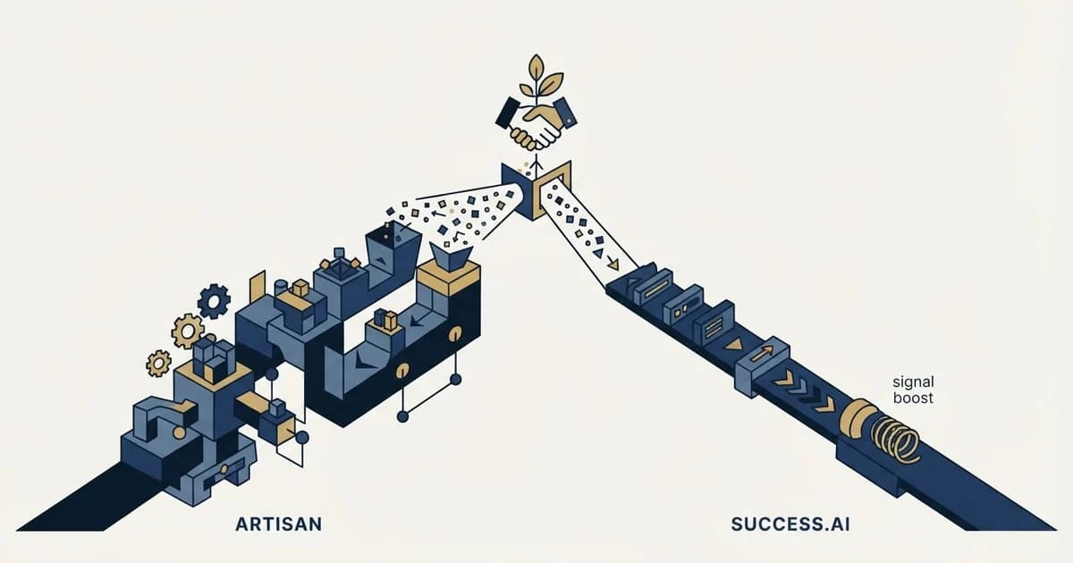 Editorial illustration for Artisan vs Success.ai