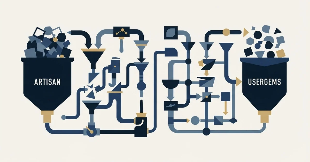 Editorial illustration for Artisan vs UserGems