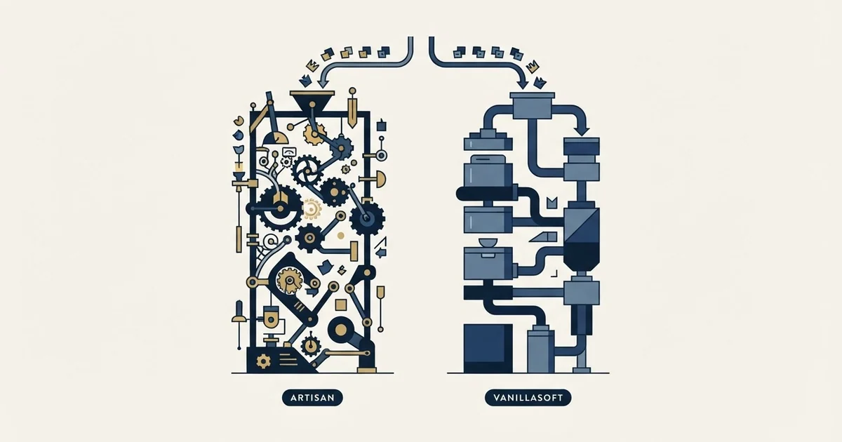 Editorial illustration for Artisan vs Vanillasoft