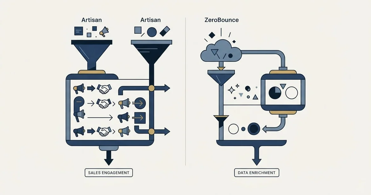 Editorial illustration for Artisan vs ZeroBounce