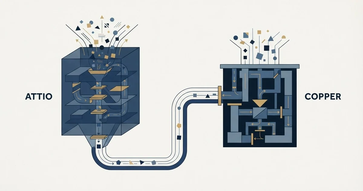 Editorial illustration for Attio vs Copper