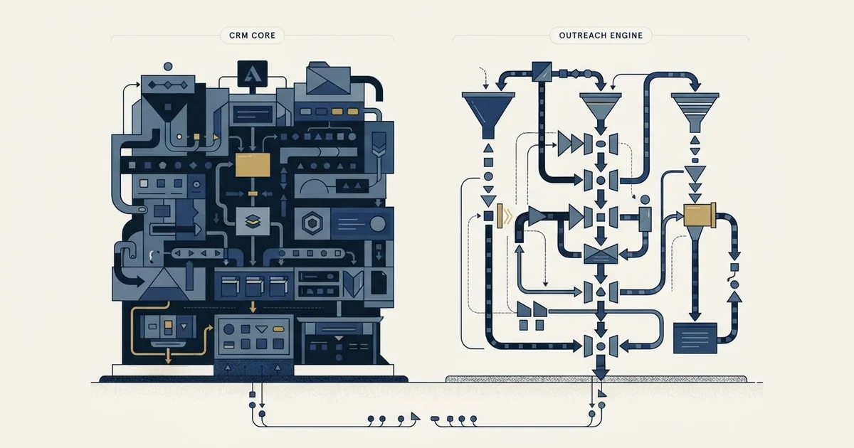 Editorial illustration for Attio vs Dripify